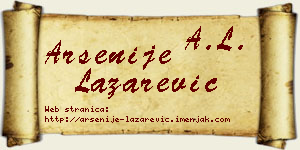Arsenije Lazarević vizit kartica